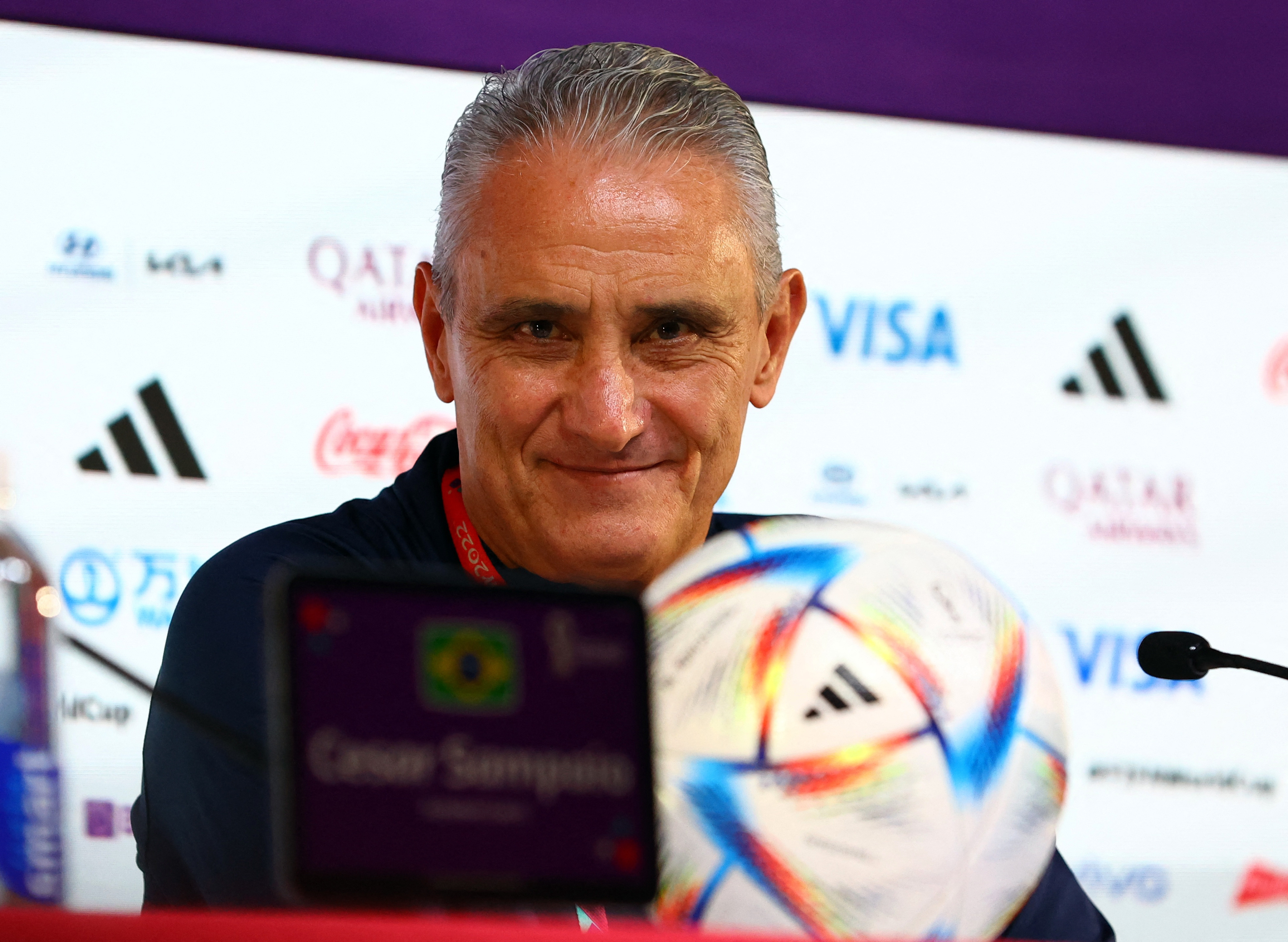 Soccer Football - FIFA World Cup Qatar 2022 - Brazil Press Conference - Main Media Center, Doha, Qatar - December 4, 2022 Brazil coach Tite during the press conference REUTERS/Gareth Bumstead