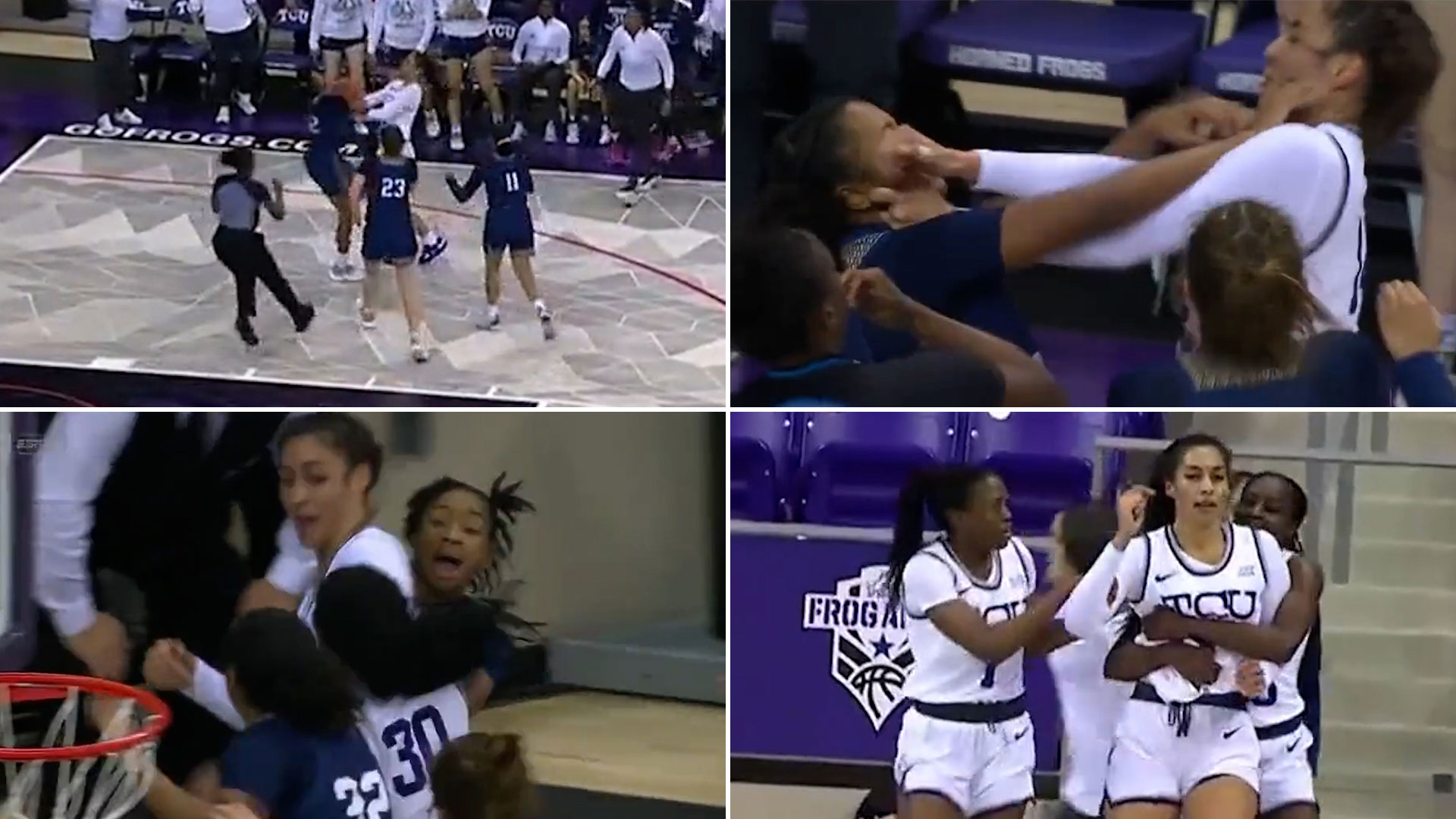 The sequence of the scandal in the university basketball game between the teams of Texas and Washington
