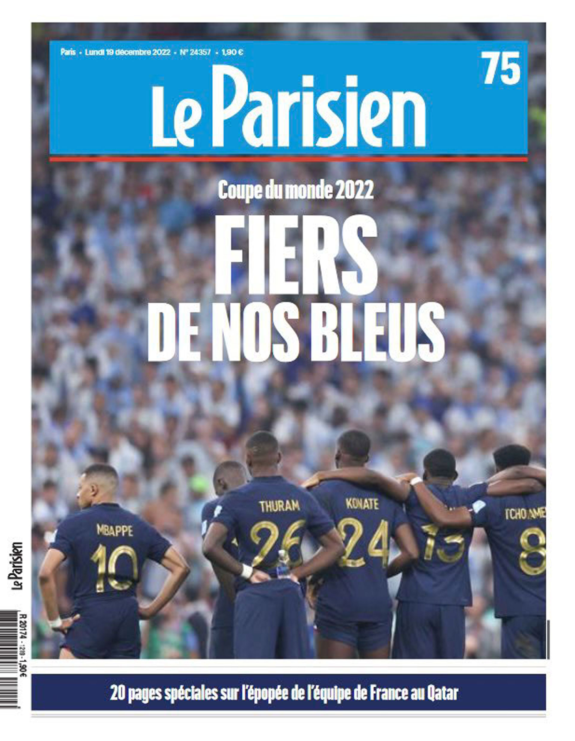 Pride as the insignia of Le Parisien for the new runners-up in the world