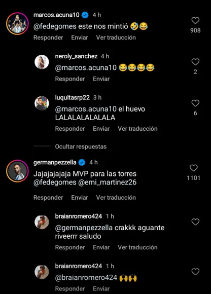 Comments by Pezzella and Acuña
