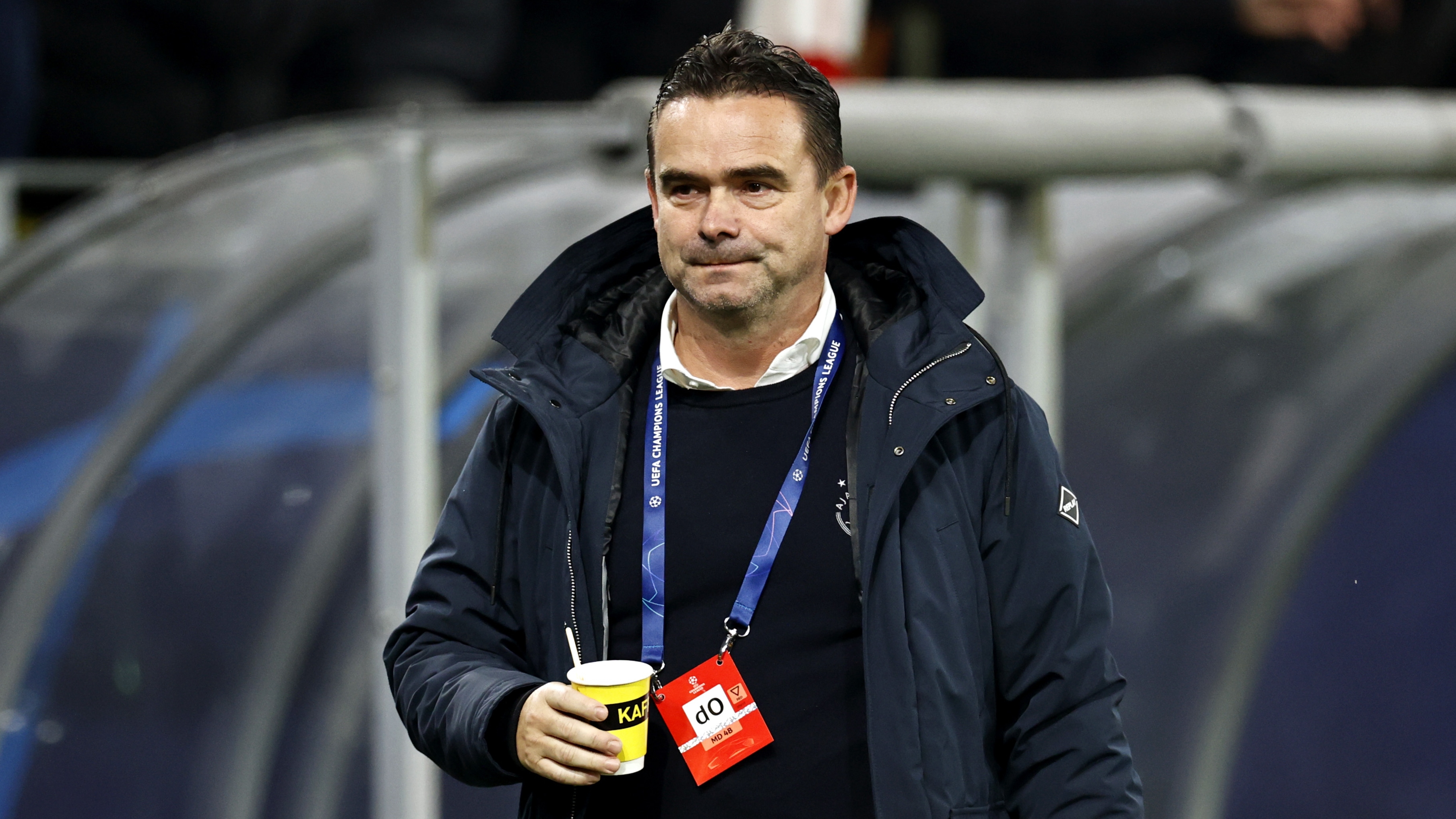 DORTMUND - Ajax technical director Marc Overmars during the UEFA Champions League match between Borussia Dortmund and Ajax Amsterdam at the Signal Iduna Park on November 3, 2021 in Dortmund, Germany.  ANP MAURICE VAN STEEN (Photo by ANP Sport via Getty Images)