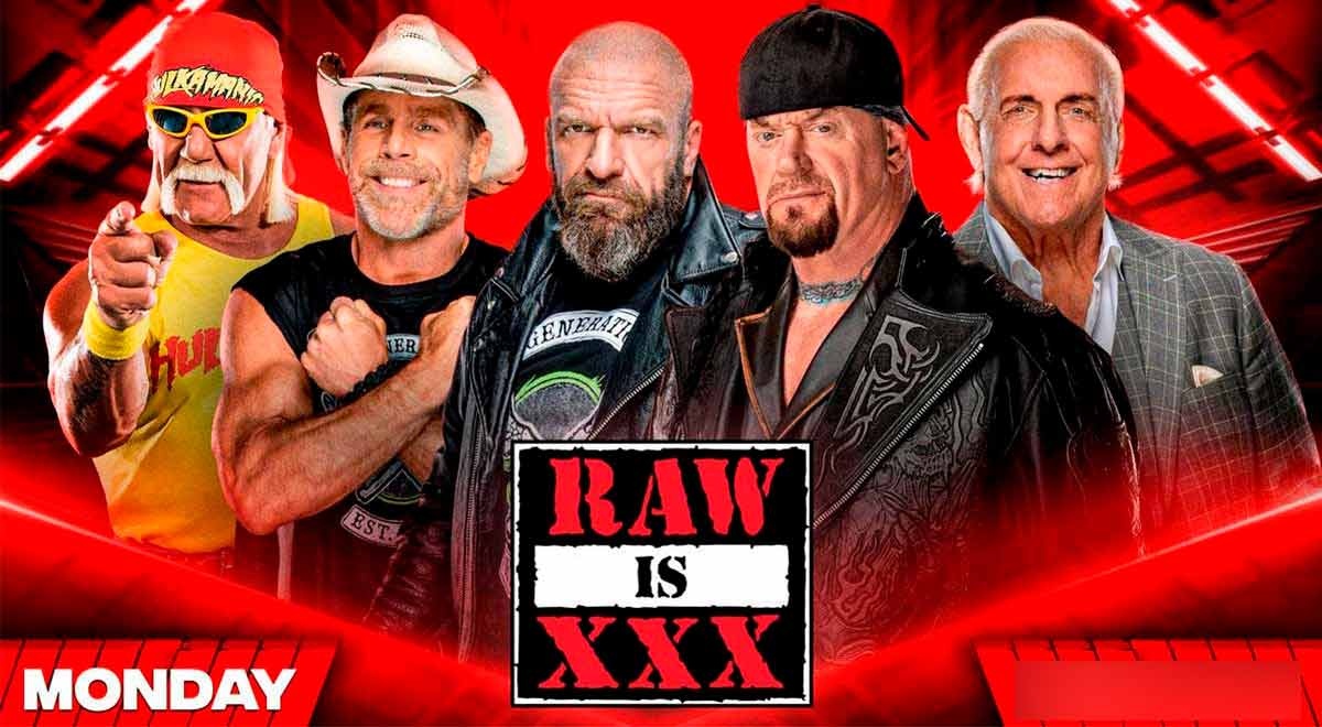 WWE RAW 30th Anniversary LIVE time channel and full billboard